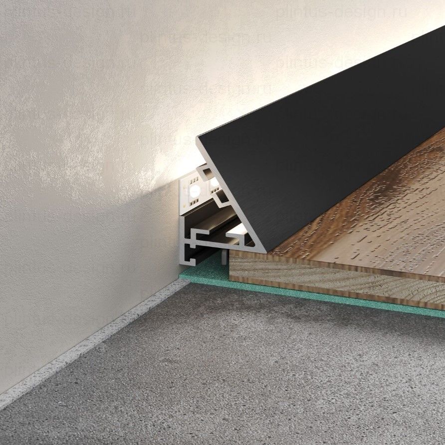 Микроплинтус угловой Light Laconistiq чёрный