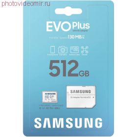 Карта памяти microSDXC 512GB SAMSUNG EVO PLUS Class 10 UHS-I