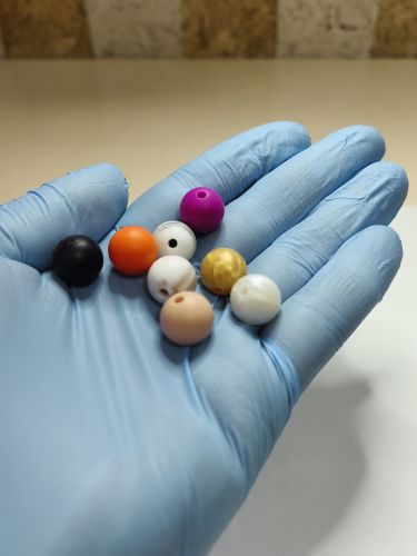 Бусина силиконовая, 1 см.