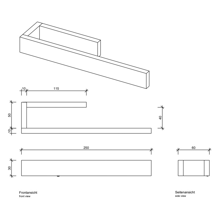 Держатель для полотенца Decor Walther Contract 0651200/0651260 250 мм схема 4