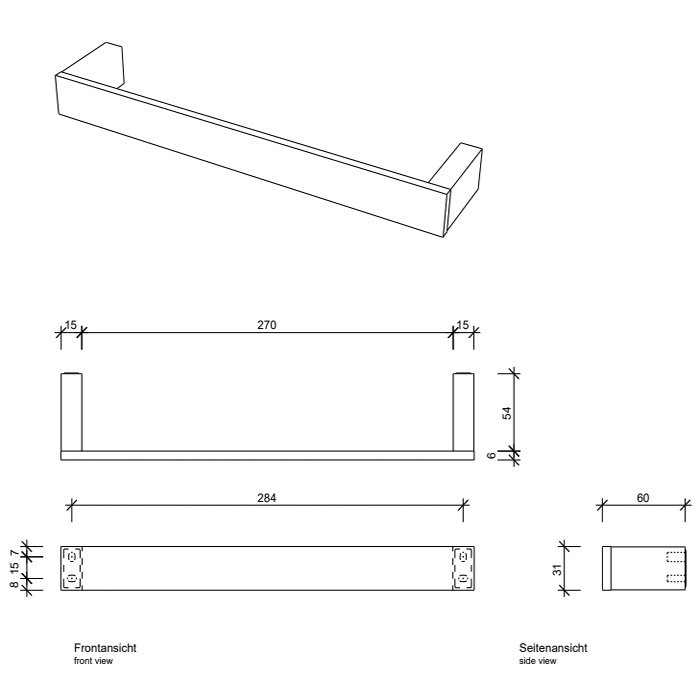 Держатель для полотенца Decor Walther Contract 650600/65660 300 мм схема 2