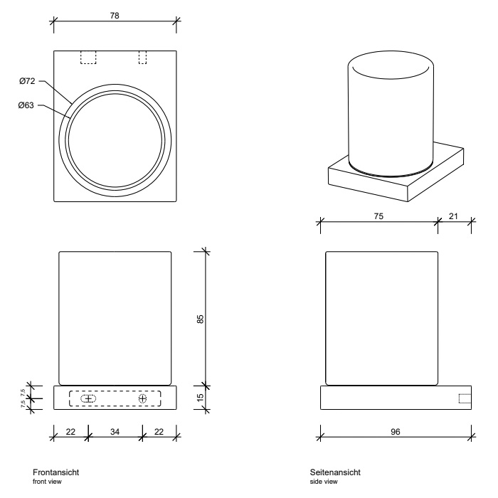 Decor Walther Contract 0651800 Стакан для зубных щёток схема 2