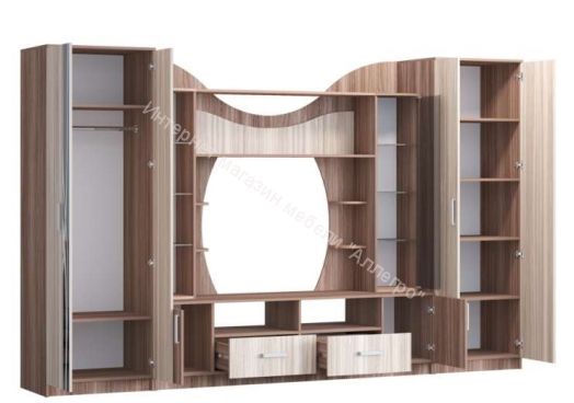 Гостиная "Гамма 15" Ясень шимо светлый/Венге