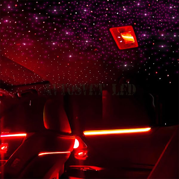 Подсветка салона автомобиля светодиодная AS-5-RED красное звездное небо