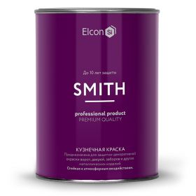 Кузнечная Краска Elcon Smith 0.8кг для Защитно-Декоративной Окраски Металлических Изделий, Полученных с Помощью Ковки, Штамповки, Литья, Светлый Графит.