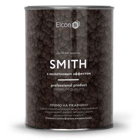 Краска c Молотковым Эффектом Elcon Smith 0.8кг По Ржавчине 3 в 1, Серебро / Элкон Смит.