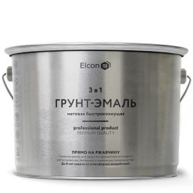 Грунт-Эмаль по Ржавчине Elcon 3 в 1 10кг Быстросохнущая, Атмосферостойкая, Бежевая / Элкон 3 в 1.