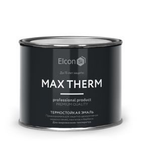 Эмаль Термостойкая Elcon Max Therm 0.4кг 500°С Черный, Антикоррозионная  для Защитной Окраски Печей, Котлов, Металлического Оборудования / Элкон.