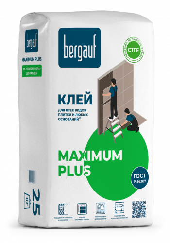 Клей Для Всех Видов Плитки И Любых Оснований Bergauf, Maximum Plus