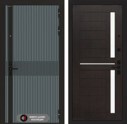 Дверь входная Лабиринт ISSIDA 02 Венге, стекло белое