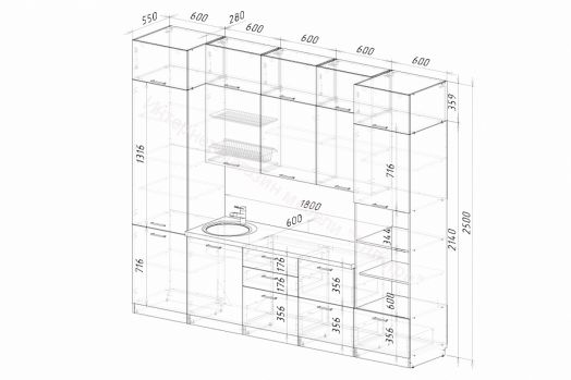 Кухонный гарнитур Асая экстра 3000 мм