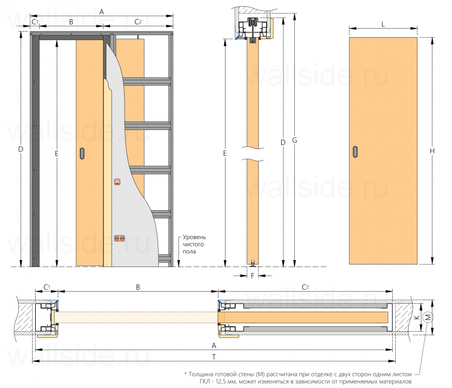 Пенал Penalbox Wood Single Lux/Plaster высотой 2400 мм