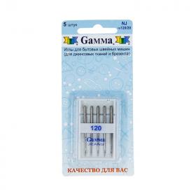 фото Иглы для бытовых шв. машин "Gamma" № 120 для джинсы 5 штук в блистере №90 (NJ.120/20)