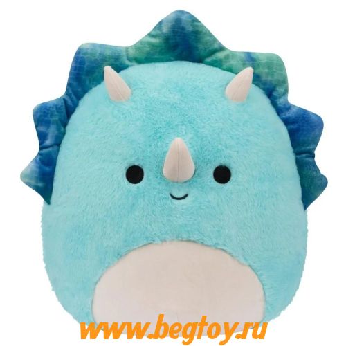 Squishmallows Fuzzamallows Malik The Triceratops 04180