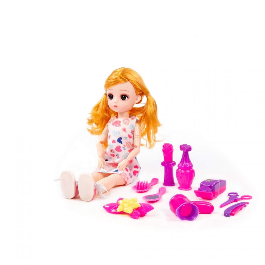 Кукла "Даша" (29 см) у стилиста + аксессуары (9 элементов) (в коробке №3)