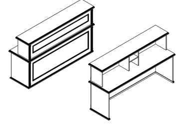 RAUT Стойка ресепшен 2000х600х1200 мм (Венге Магия)