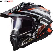 Мотошлем LS2 MX701 Explorer Carbon Edge, Черно-оранжевый