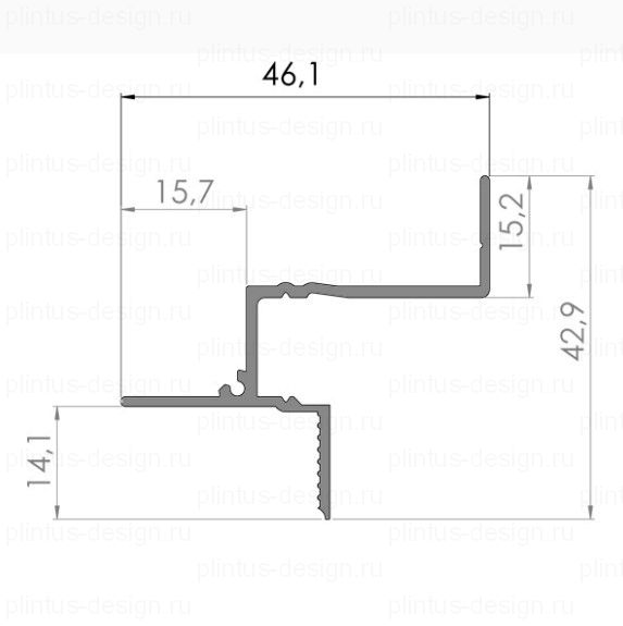 Потолочный теневой профиль 20 мм под подсветку, 3м