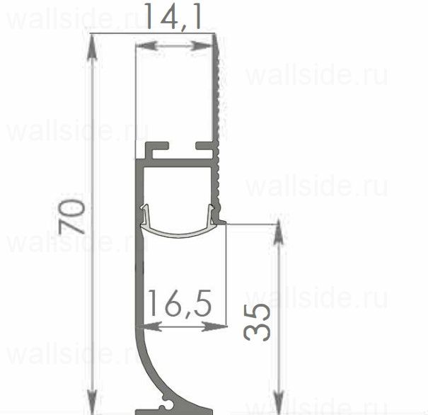 Теневой плинтус 35 мм, 6 метров