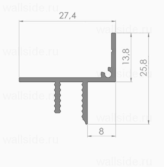 Потолочный теневой профиль 8 мм