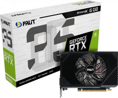 Видеокарта GeForce RTX 3050 6Gb Palit StormX NE63050018JE-1070F