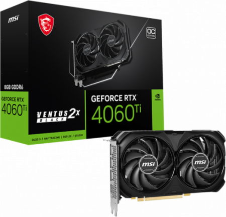 Видеокарта GeForce RTX 4060 8Gb MSI Ventus 2X Black 8G OC