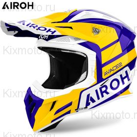 Шлем Airoh Aviator Ace 2 Sake, желто-сине-белый