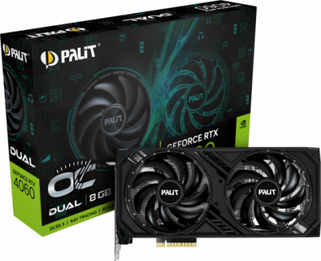 Видеокарта GeForce RTX 4060 8Gb Palit Dual OC NE64060T19P1-1070D