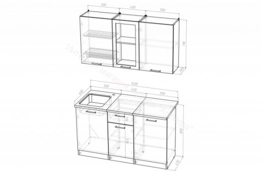 Кухонный гарнитур Сиена медиум 1400 мм