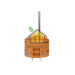 Купель с подогревом из лиственницы D=1.8 с внутренней печкой на дровах
