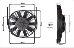 ОСЕВОЙ ВЕНТИЛЯТОР, 10" ДЮЙМОВ, 120 ВАТТ, 24 ВОЛЬТ, ТОЛКАЮЩИЙ (PUSH), STR 104
