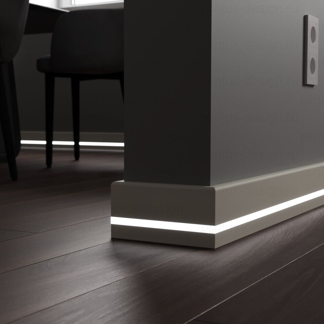 LWD Classic Техас плинтус с подсветкой из МДФ