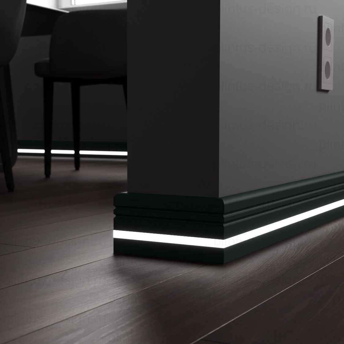 LWD Classic Мичиган плинтус с подсветкой из МДФ