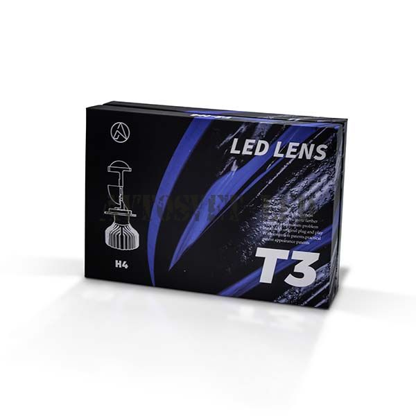 Автолампы светодиодные линзованные T3-H4AB