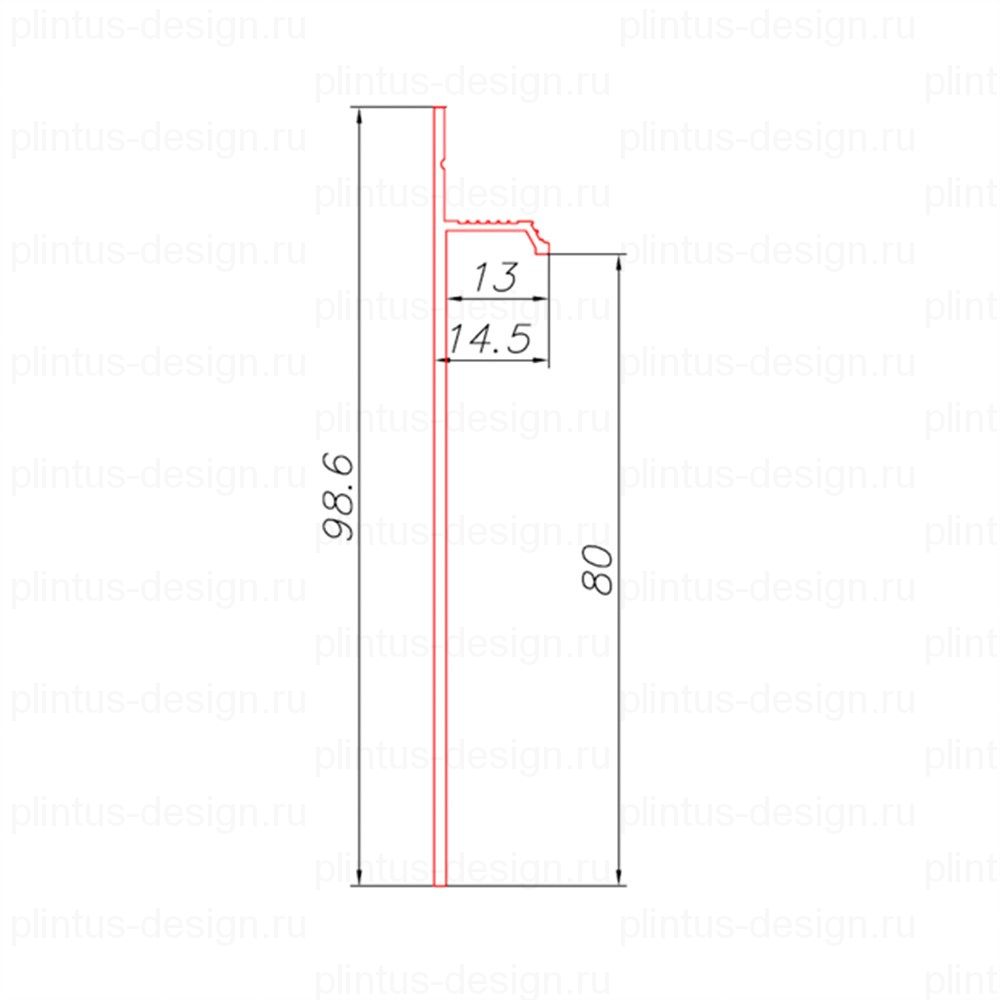 Плинтус скрытого монтажа Pro Design 323 анодированный