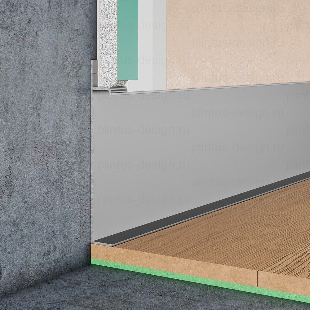 Плинтус скрытого монтажа Pro Design Universal 235 анодированный