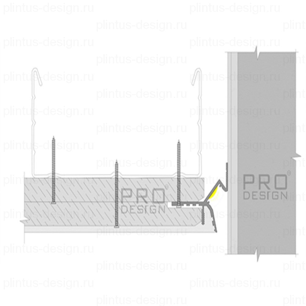 Pro Design Gipps 594 теневой потолочный профиль Чёрный