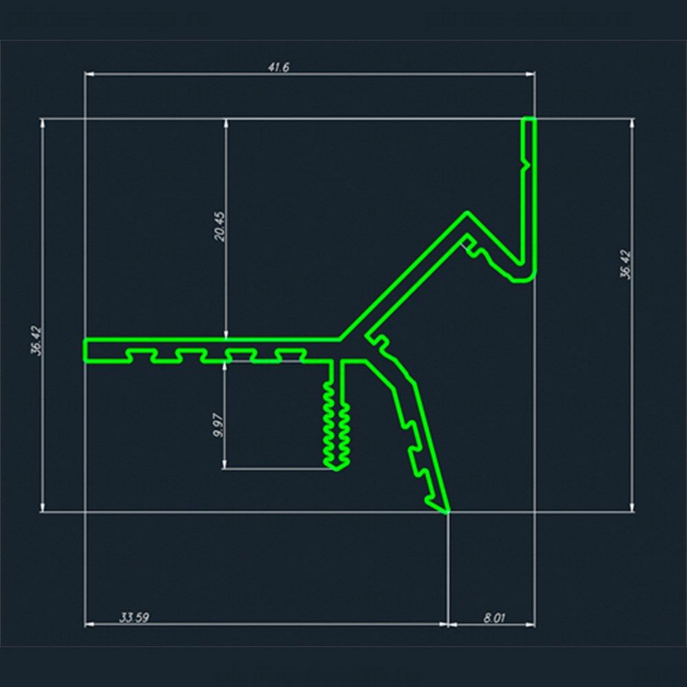 Pro Design Gipps 594 теневой потолочный профиль Белый