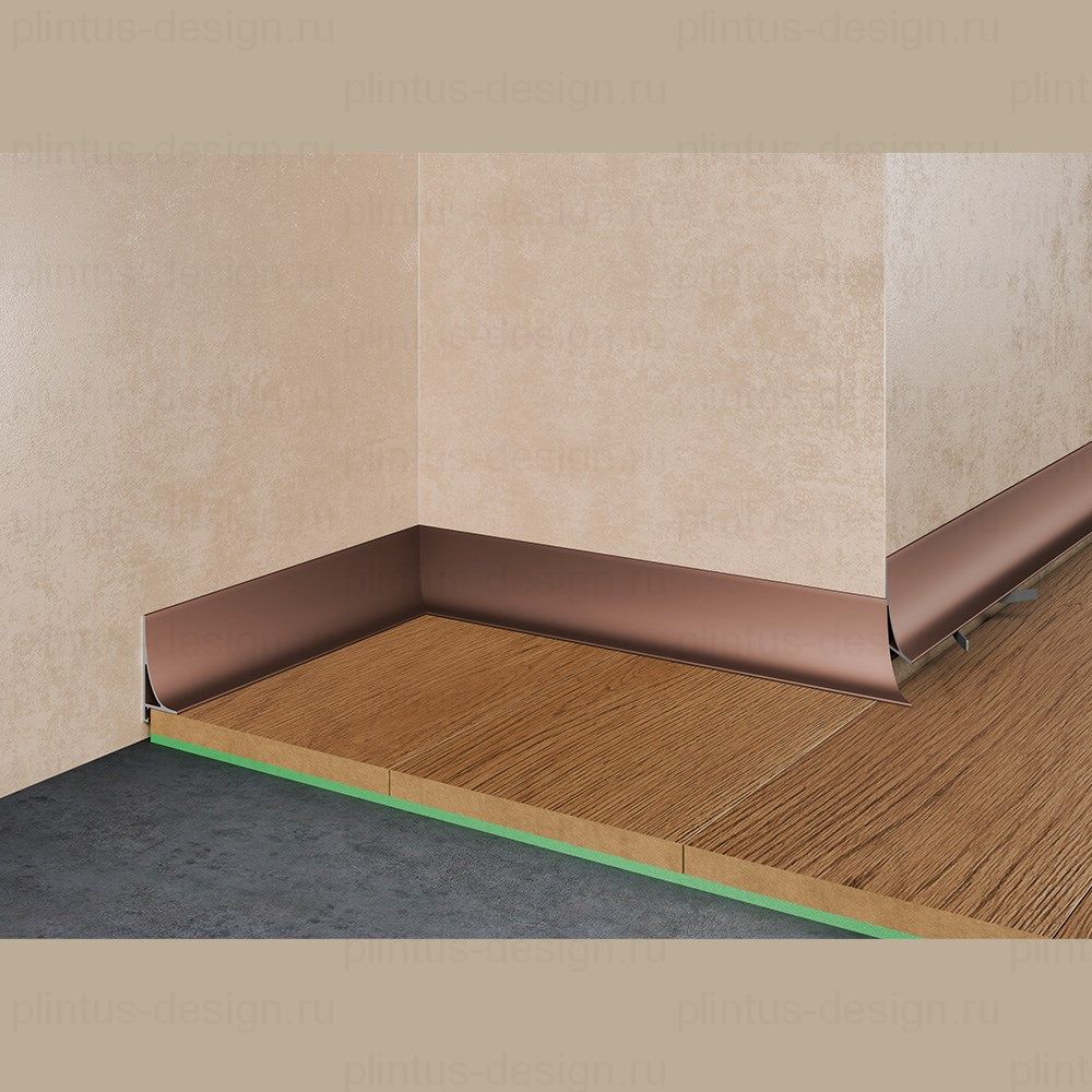 Corner L 584 Pro Design щелевой плинтус коньяк