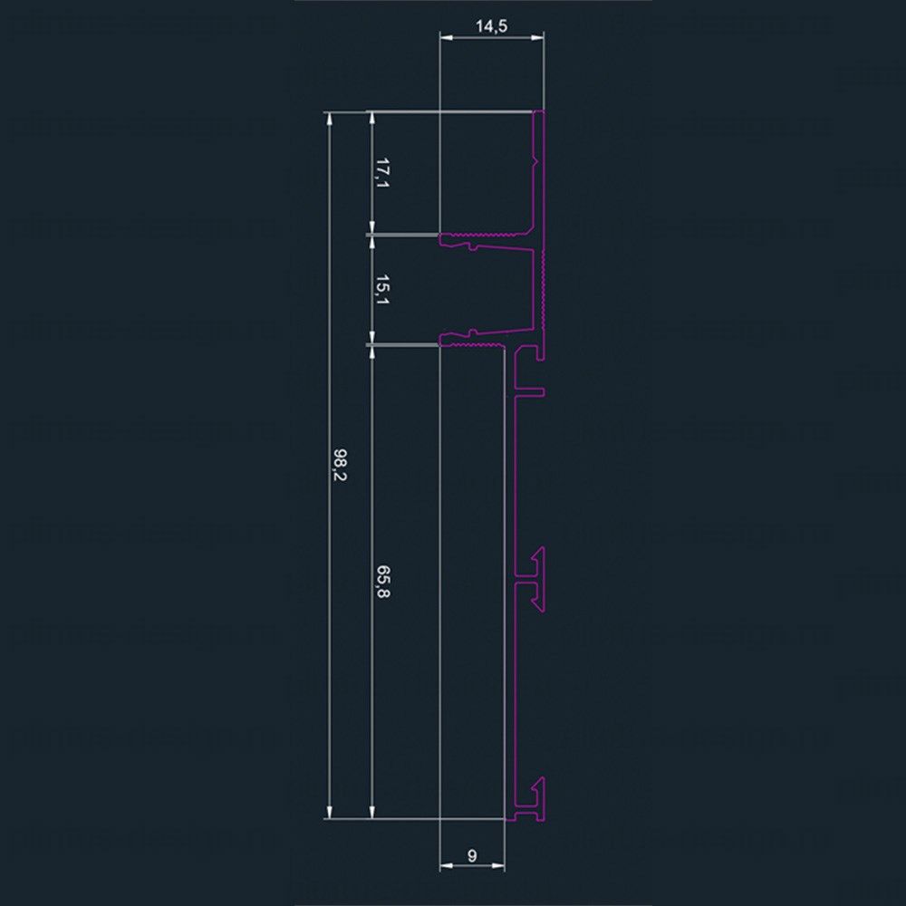 Скрытый плинтус Pro Design Combo 603 Чёрный