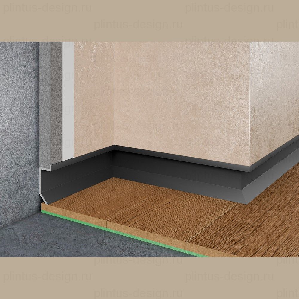 Pro Design Slim 723 теневой плинтус чёрный муар