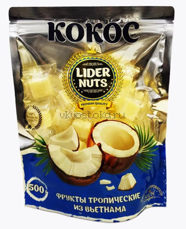 Кокос конфетка (кубики) уп-500гр (Лидер)