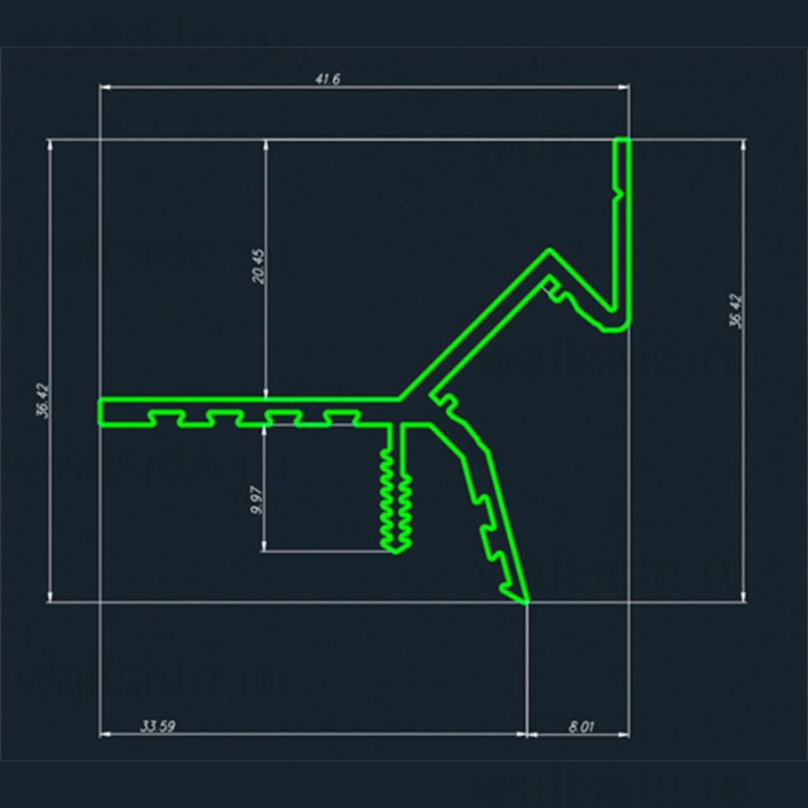 Pro Design Gipps 594 теневой потолочный профиль Чёрный