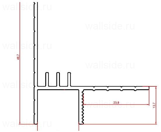 Теневой потолочный профиль Евротрим 7284.01 анодированный серебро