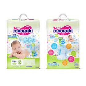 Подгузники Manuoki Ultrathin S (3-6 кг), 64 шт