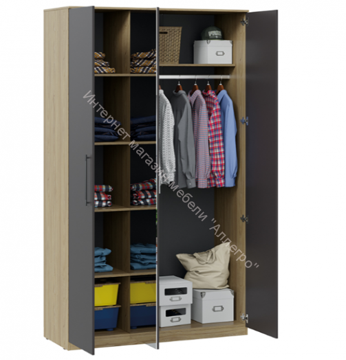 Шкаф комбинированный "Агата" 200.001.000 Вяз благородный/Базальт