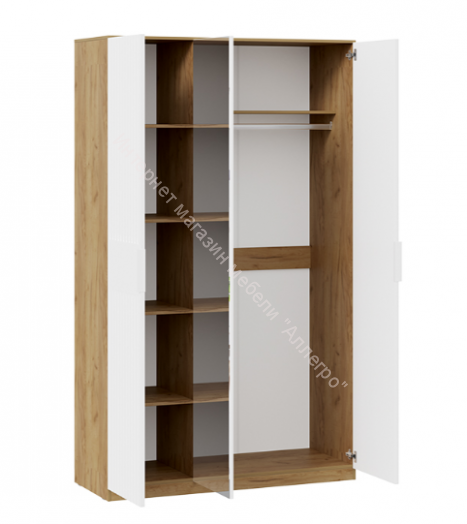 Шкаф комбинированный "Хилтон" 402.003.000 Дуб крафт золотой/Белый матовый