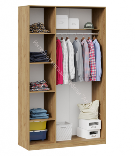 Шкаф комбинированный "Хилтон" 402.003.000 Дуб крафт золотой/Белый матовый