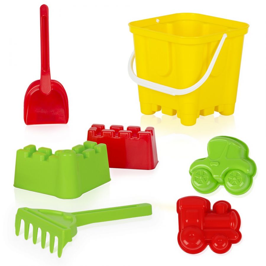 Песочный набор «Дворцовый» (4 формочки, совок, грабли, ведро)