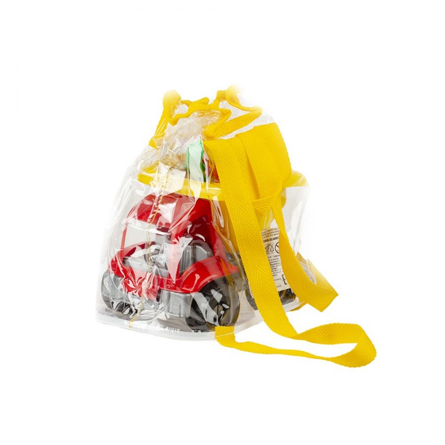 Песочный набор «Дорожный» в рюкзаке (2 формочки, совок, машинка)